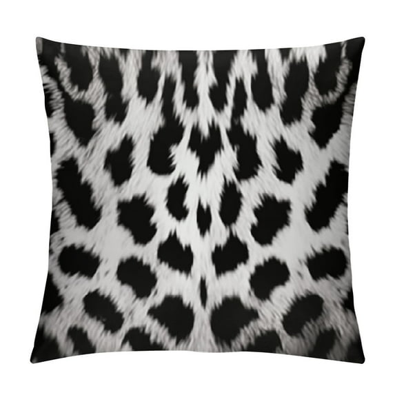 ARISTURING Pillow Case Black White Leopard Seamless Pattern,Throw Pillow Cover Decor for Sofa Bed Living for Girl Boy