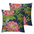 thumbnail image 1 of ARISTURING Pillow Cover Case Flowers Floral Pattern Chinoiserie Style with Invisible Zipper,Cushion Cover Throw Pillowcase for Home Decorative Couch Sofa Bedroom, Peonies in Navy Multi Colors 2pcs, 1 of 6
