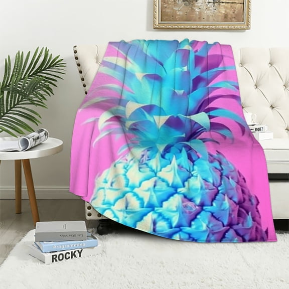 ARISTURING Pineapple Flannel Blanket Gifts for All Seasons Blanket 50x60in