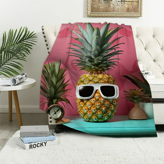 ARISTURING Pineapple Throw Blankets for Boys Kids Warm Flannel Couch Sofa Bed Blanket