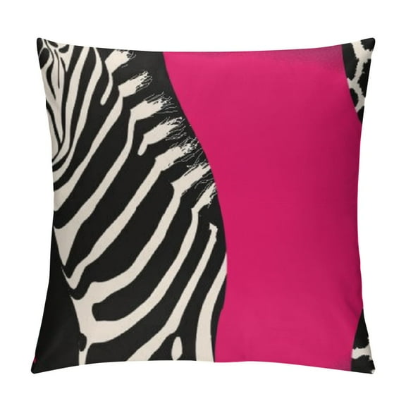 ARISTURING  Pink Leopard and Zebra Animal Print Throw Pillow Case Square Cozy Pillow Cover Home Decor for Living Room Sofa Car Cushion Cover