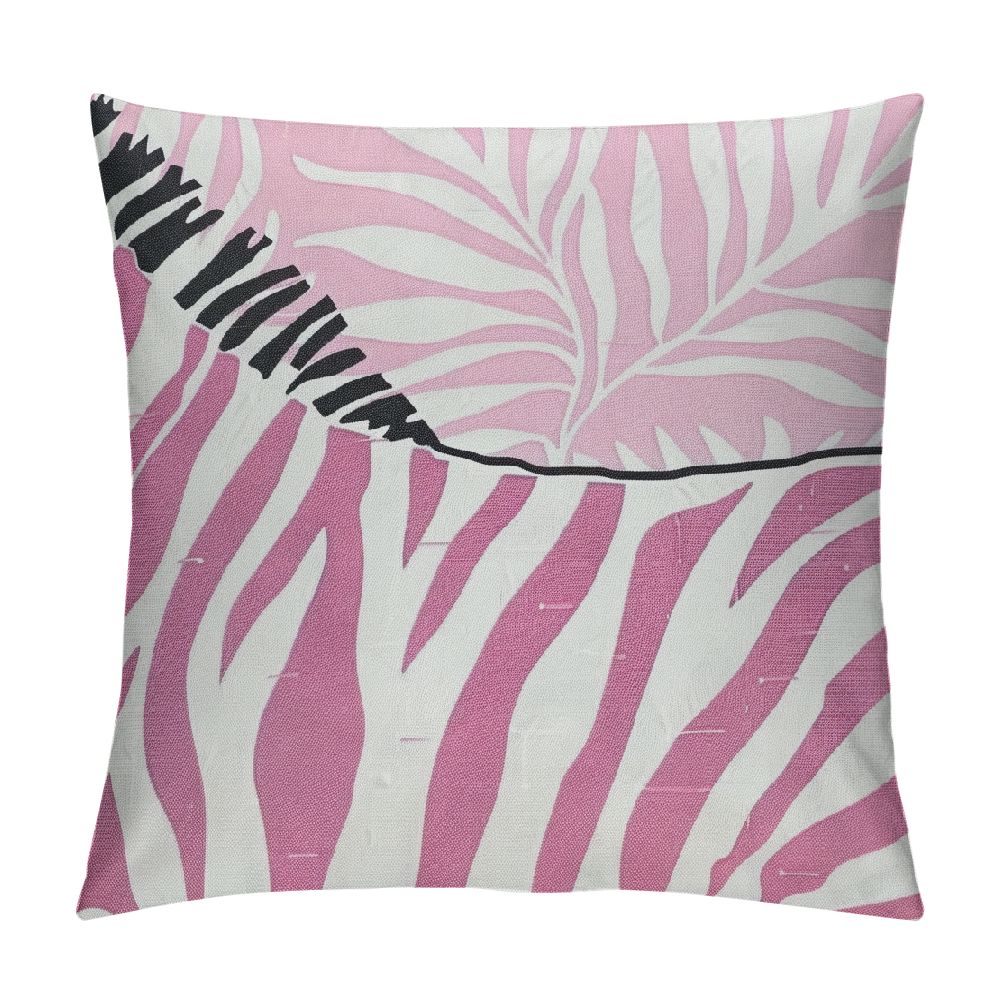 ARISTURING Pink Zebra Stripes Throw Pillow Covers Girlish Wild Animal