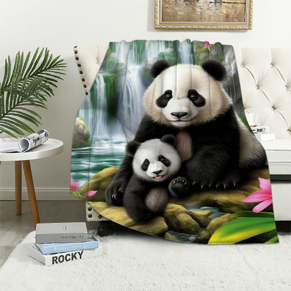 ARISTURING Precious Pandas Blanket for Bed Throw Blanket for Women Men and Kids Super Soft Plush Panda Blanket Throw Blanket Animal Panda Blanket King Size Blanket Walmart