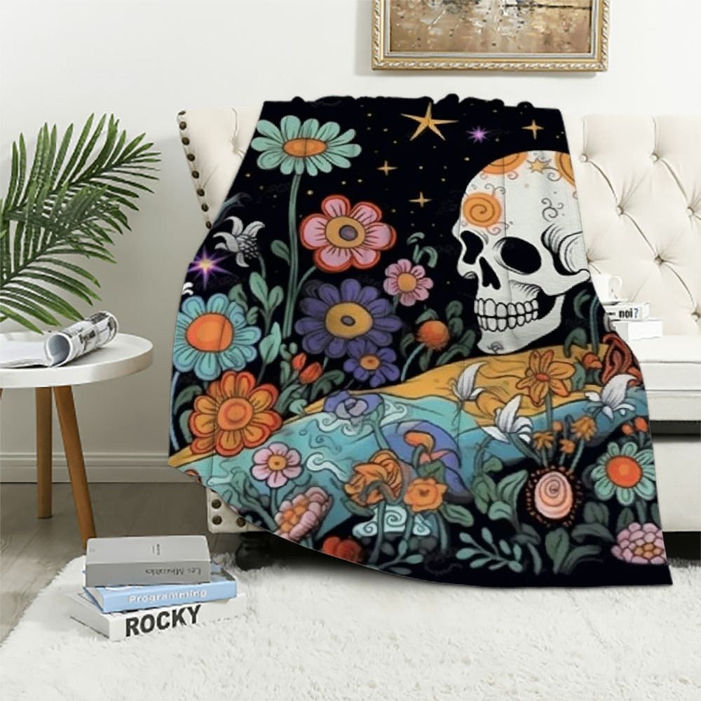 Cat Hippie Psychedelic Blanket