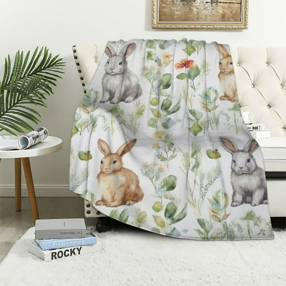 ARISTURING Rabbit Throw Blanket is Super Soft and Warm,The Lightweight Flannel Blanket is for All-Season Use,A Great Choice for Gifts for Pet