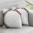 thumbnail image 1 of ARISTURING Red Stitching Baseball Throw Pillow Covers Set of 2 White Ball Decorative Pillowcases Soft Cushion Covers for Sofa Couch Bed Home Decor, 1 of 6
