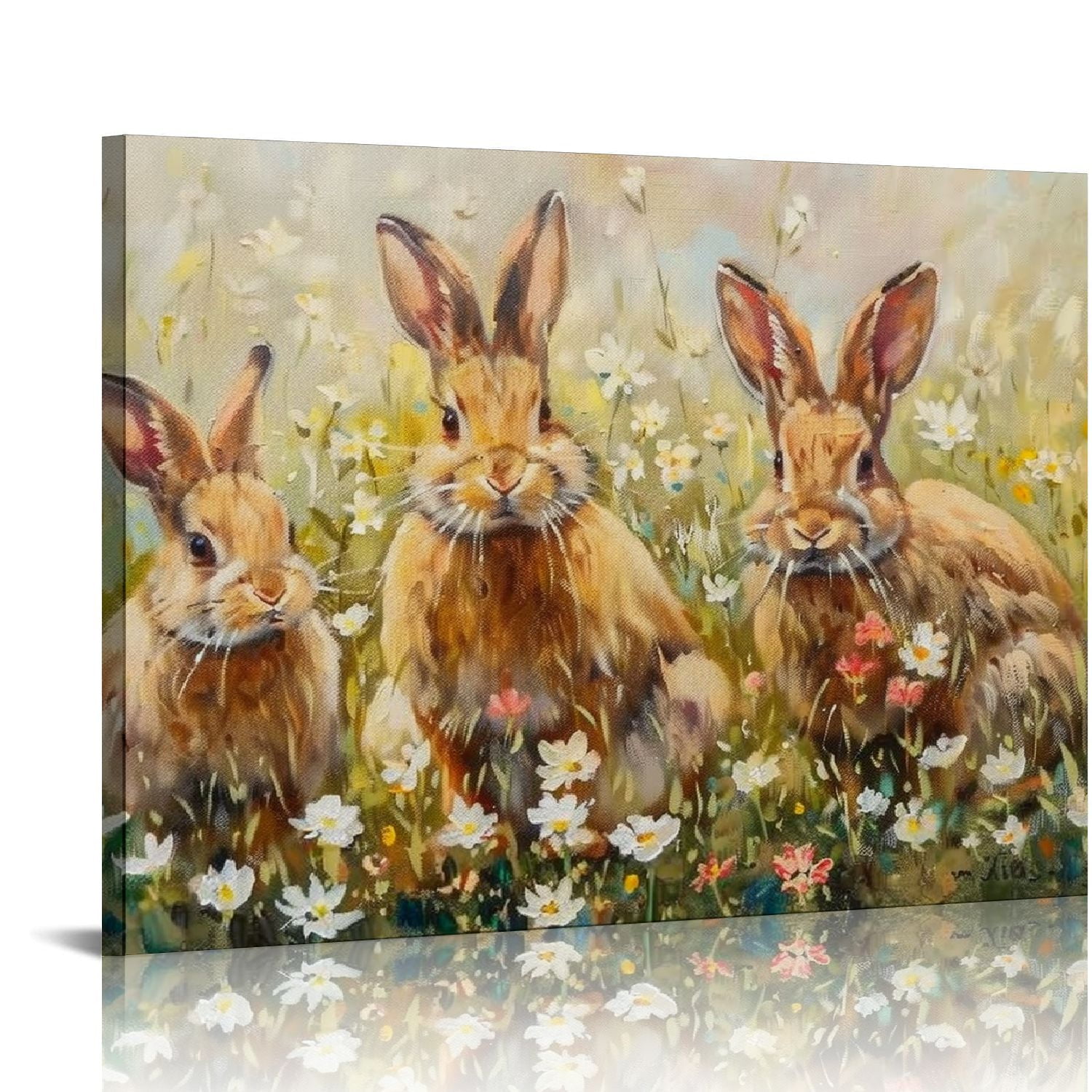 ARISTURING Retro Art Three Rabbits Poster Printing Canvas Painting ...