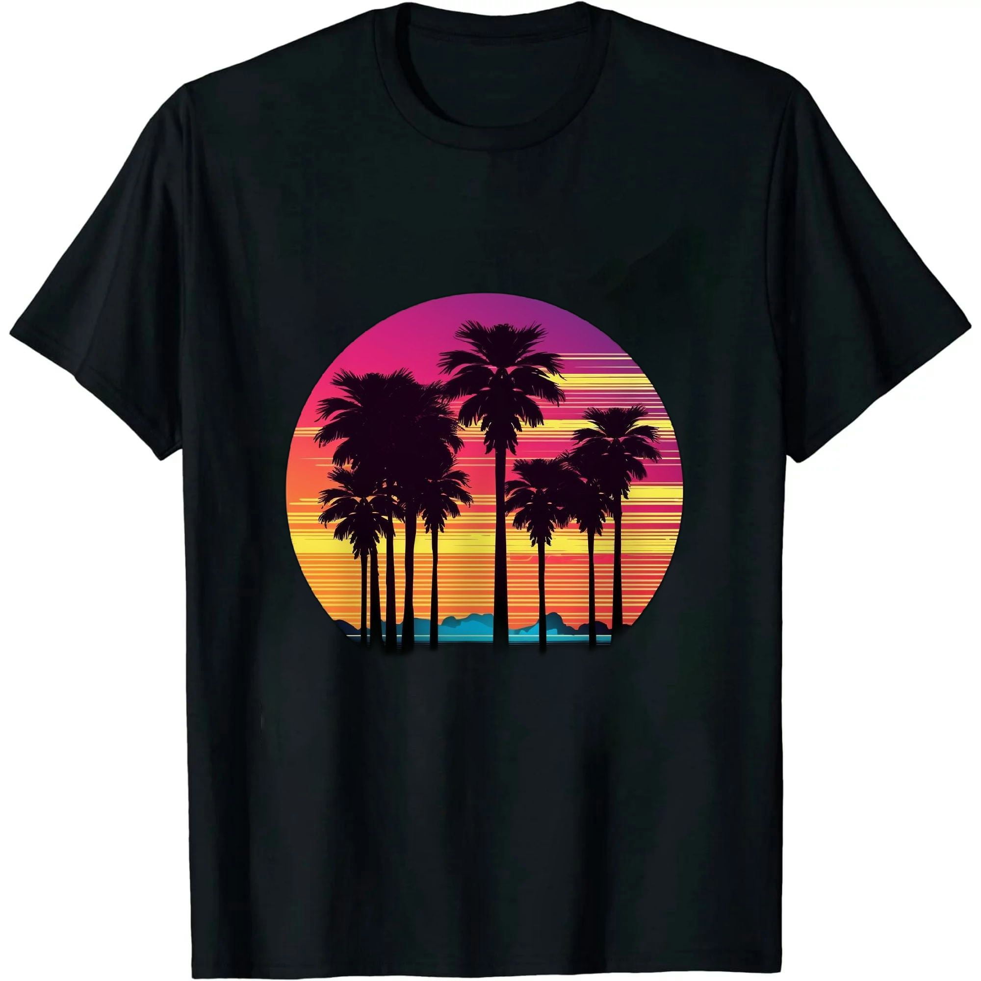 Retro California Shirt Ocean Sunset Beach Tshirt Men Women