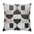 thumbnail image 1 of ARISTURING  Retro Throw Pillow Cushion Case, Rhomb Check Lozenges Leafy Branches Circles in Squares and Abstract Waves, Modern Accent Double-Sided Printing,Dark Grey Pale Salmon, 1 of 5