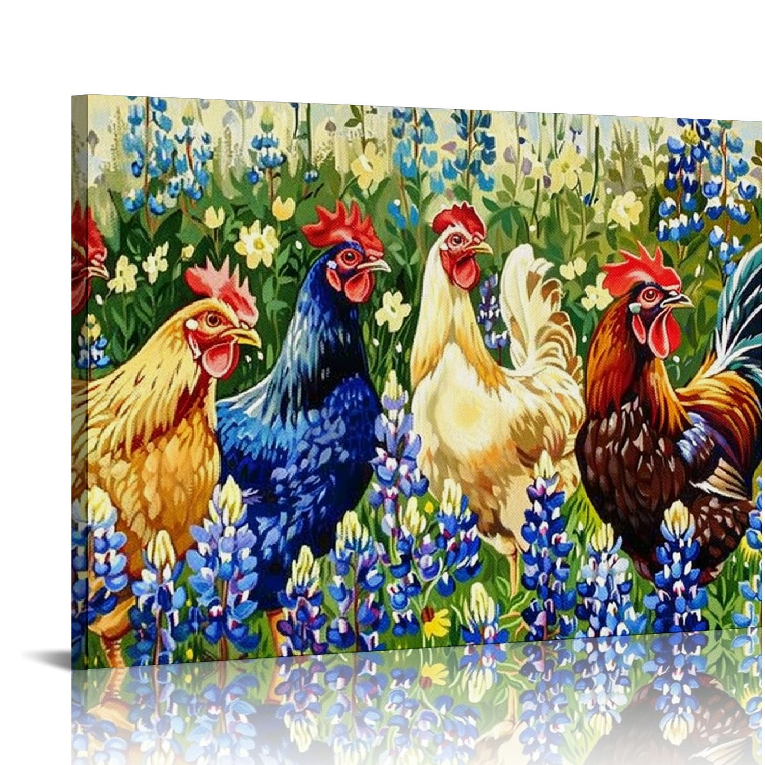 ARISTURING Rooster Canvas Wall Art Texas Field Paintings