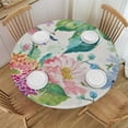 thumbnail image 1 of ARISTURING Round Tablecloth,Tropical Flowers and Hummingbirds Decorative Circular Table Cloth Cover Washable Heat Resistant for Kitchen Dinning Holiday White, 1 of 7