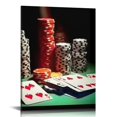 thumbnail image 1 of ARISTURING Royal Flush pokers and Pictures Print On Canvas Wall Artwork Modern Photography Home Decor Unique Pattern Stretched and Framed 16x20 inch, 1 of 4