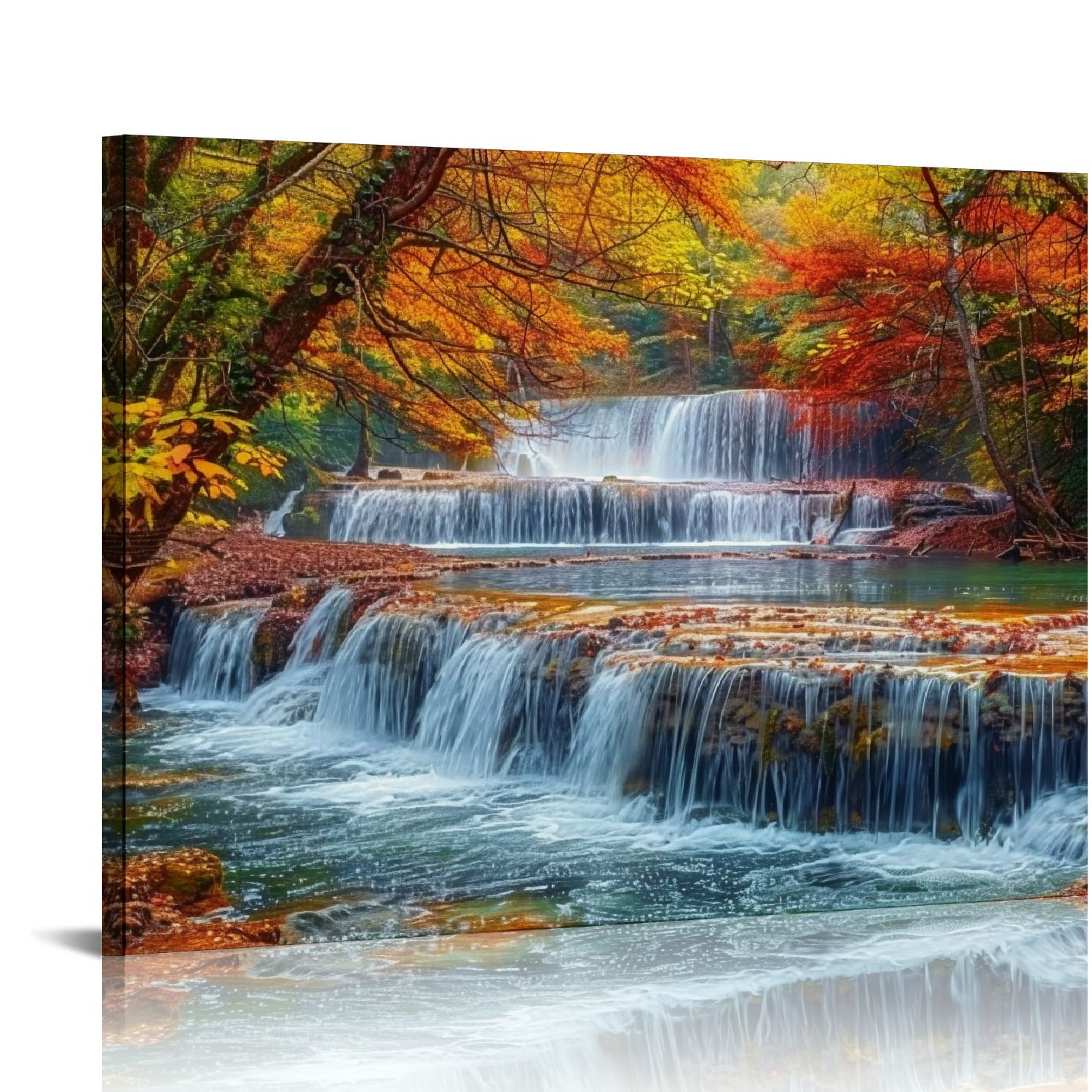 ARISTURING S75362 Large Wall Art Canvas Prints Waterfall In Deep Rain ...