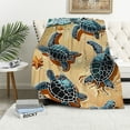 thumbnail image 1 of ARISTURING Sea Turtles Starfish Beach Flannel Blanket for Bed All Seasons Lightweight Blanket 50x60in, 1 of 6
