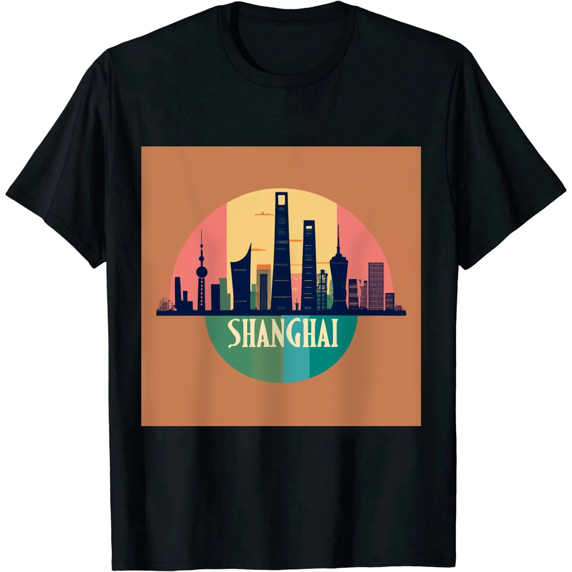 T-shirt Souvenir Shenzhen China Vert Fluo - Motif Smiley "Embrace The World" - Taille L/XL