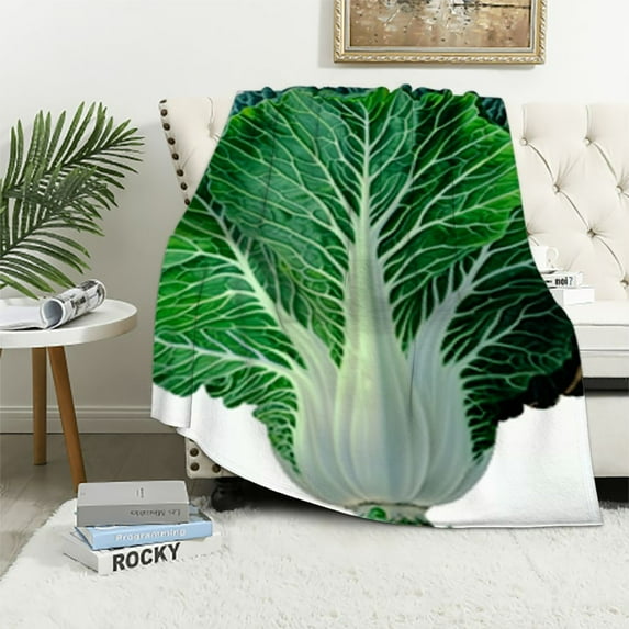 ARISTURING Sherpa Blanket Christmas Throw Blanket Comfortable Funny Nap Blanket Cabbage Blanket Office Single Blanket Farmhouse Decorative for Couch Sofa Bed