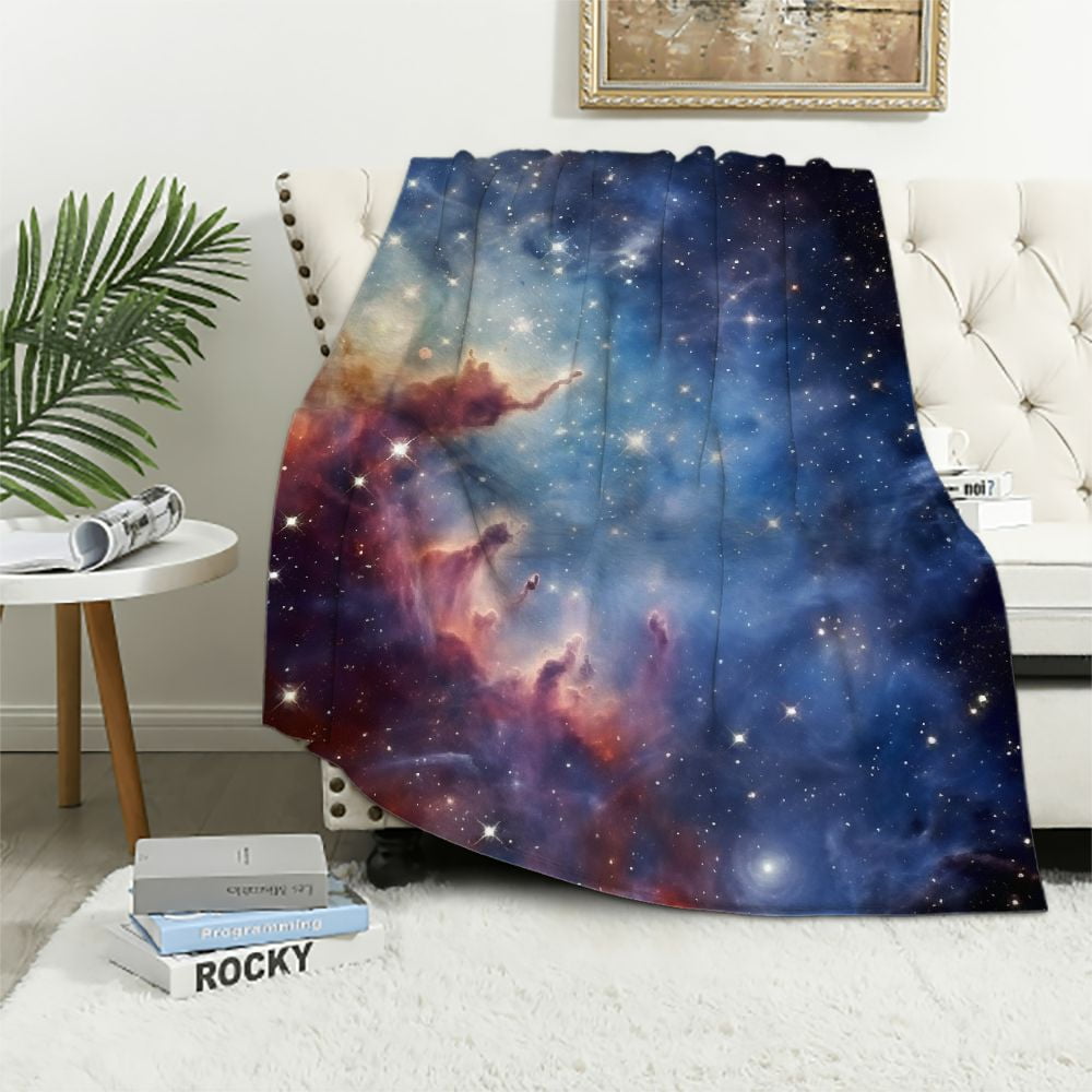 Blue Stardust Space Galaxy Blanket