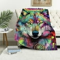 thumbnail image 1 of ARISTURING  Spirit Wolf Blanket for Bed, Dean Russo Wolf Throw Blanket for Women, Men and Kids - Super Soft Plush Colorful Wolf Blanket Throw Plush Blanket for Wolf Lovers, 1 of 6