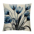 thumbnail image 1 of ARISTURING  Spring Blue Tulip Throw Pillow Covers  Square Home Decor Cushion Cases Fabric Pillowcase for Couch Sofa Bedroom Living Room (Blue Flower), 1 of 5