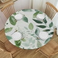 thumbnail image 1 of ARISTURING Spring Sage Green Tablecloth Round Watercolor Eucalyptus Floral Table Cover Water Resistant Washable Polyester Circle Table Cloth for Kitchen Dining Indoor Outdoor Table Decor White, 1 of 7