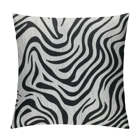 ARISTURING Square Black White Minimalist Abstract Stripes Chenille Jacquard Cushion Case Luxury Modern Throw Pillow Cover Decorative Pillow for Couch Sofa Living Room Bedroom Car
