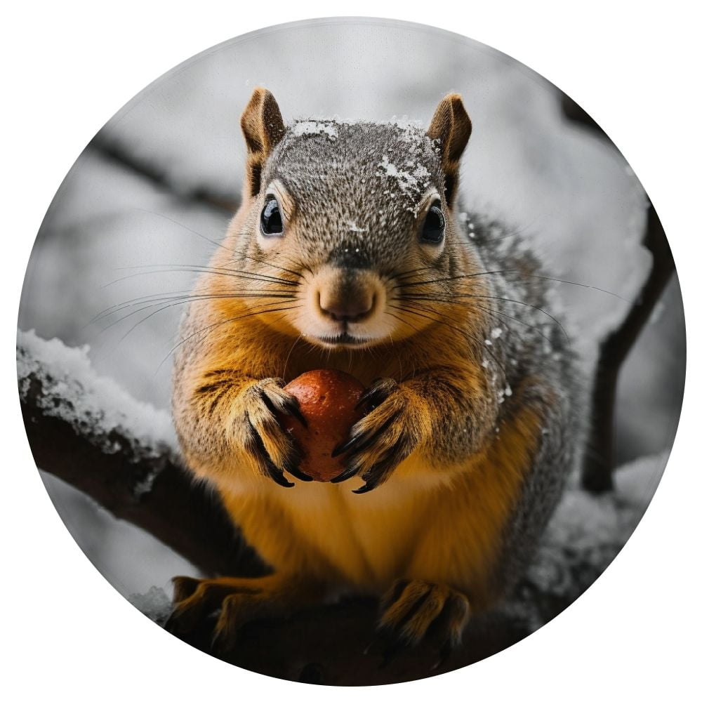 ARISTURING Squirrel Tree Nut Flannel Floor Mat Round Doormat Memory