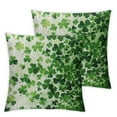 Jiayy St Patricks Day Pillow Covers Set of 2, Lucky Green Shamrock