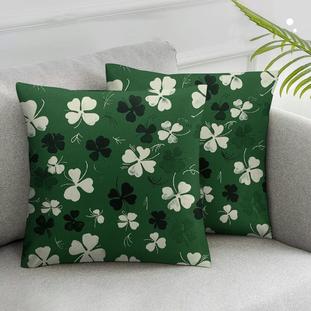 ARISTURING St Patricks Day Pillow Covers Set of 2, Spring Lucky Clover