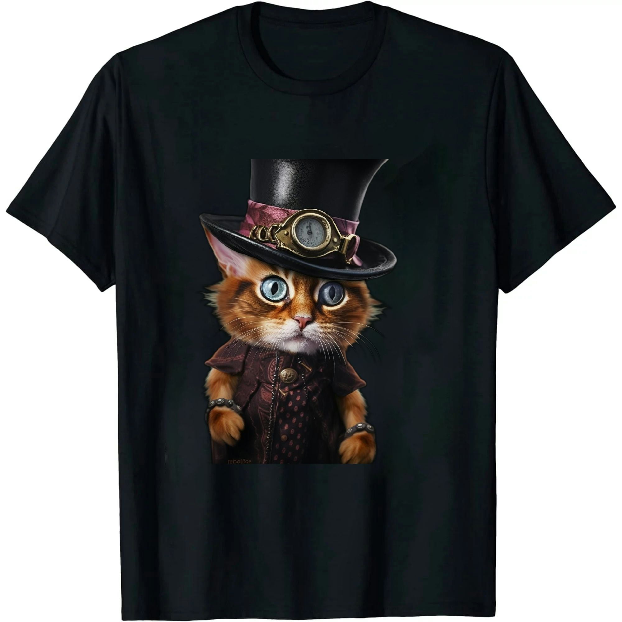 Steampunk Kitten With Hat, Glasses Gift Vintage T Shirt Steampunk Kitten With Hat, Glasses Gift Vintage T Shirt