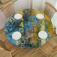 thumbnail image 1 of ARISTURING Sun Ball in Yellow and Turquoise Round Tablecloth Table Cloth Abstract Original Painting on Canvas Tablecloths for Round Tables Small Round Tablecloth Table Cover for Outdoor White, 1 of 7