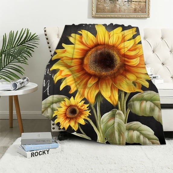 ARISTURING Sunflower Blanket Soft Flannel You are My Sunshine Throw Blanket Sunflower Gifts for Women Mom Daughter Wife