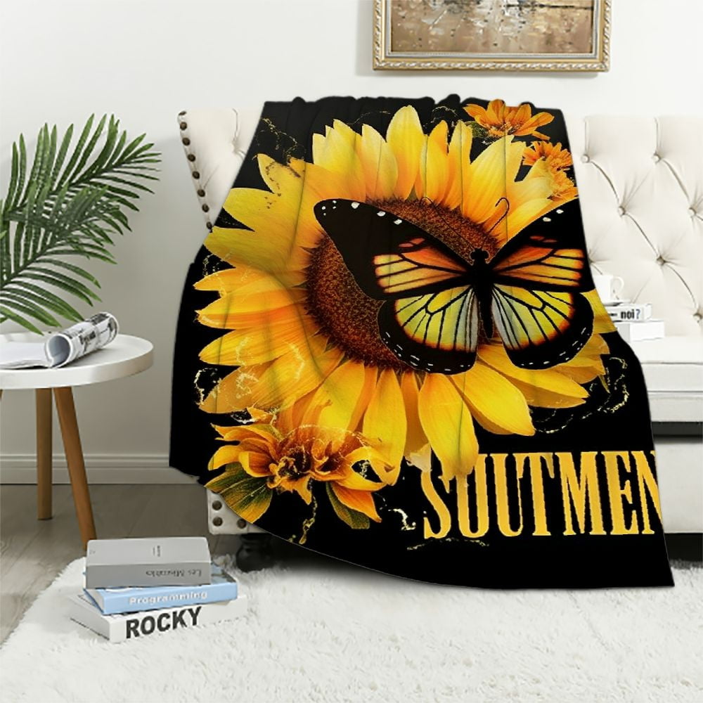 Sunflower & Hummingbird KL2901008CL Faux Fur Throw Blanket main image 1