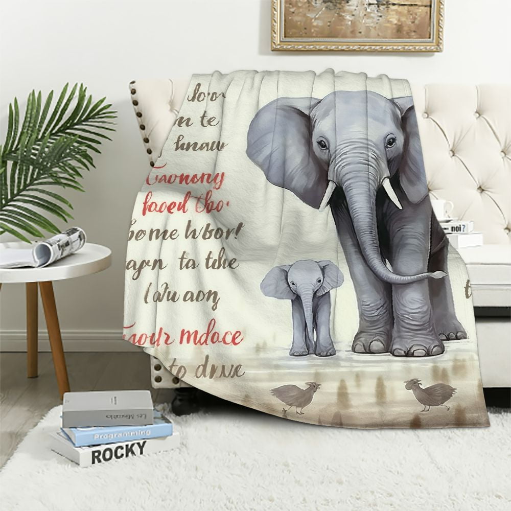 HENGT Sunflower Mothers Day Elephant Super Soft Throw Blankets