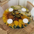 thumbnail image 1 of ARISTURING Sunflower Round Tablecloth, Sunflower Decorations for Home, Summer and Spring Waterproof Stain Resistant Table Cloth for Party,Table,Outdoor White, 1 of 7
