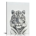 thumbnail image 1 of ARISTURING  Sylvie Tiger Black and White Portrait Framed Canvas Wall Art, 1 of 5