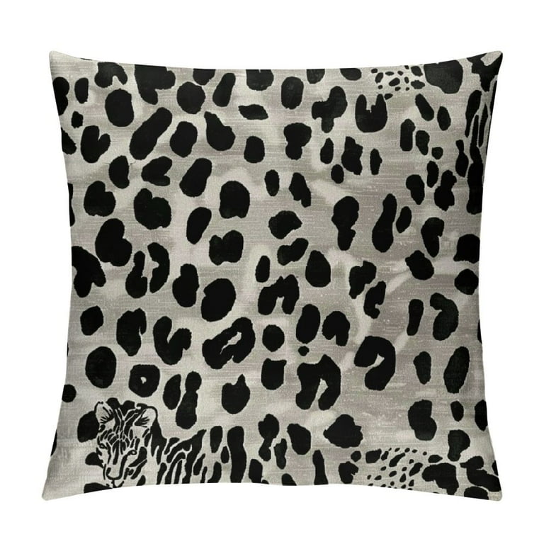 ARISTURING Throw Pillow Case Black Cheetah Snow Leopard Jaguar White Black Spot Pillow Cushion Cover Square Pillowcase Decorative Pillow Cover Home Decor Walmart