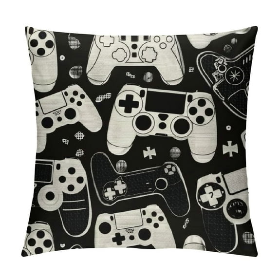 ARISTURING Throw Pillow Cover Video Games Controller Pad Gamers Pattern Decorative Pillow Case Home Decor Indoor/Outdoor Square Pillowcase
