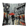 HENGT Throw Pillow Covers Black & Red Color Eiffel Tower & Big Ben