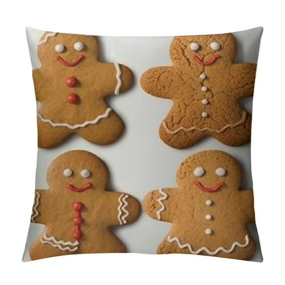 ARISTURING Throw Pillow Covers Cute Christmas Gingerbread Man Christmas Decorative Pillow Covers Set of Pillow Case Cushion Cases for Christmas Party Home Bed Sofa Car