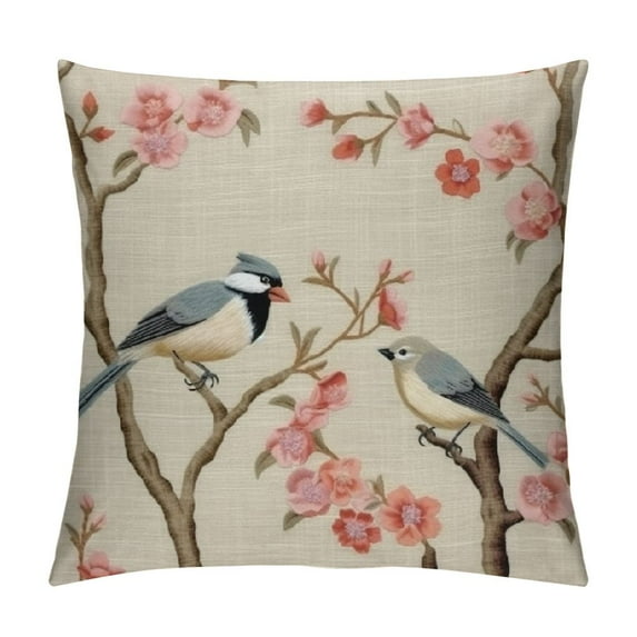 ARISTURING Throw Pillow Covers Pillow Case Tree Decorative Bird Pillowcase Square Pillow Cushion Cases for Bedroom Living Room Car