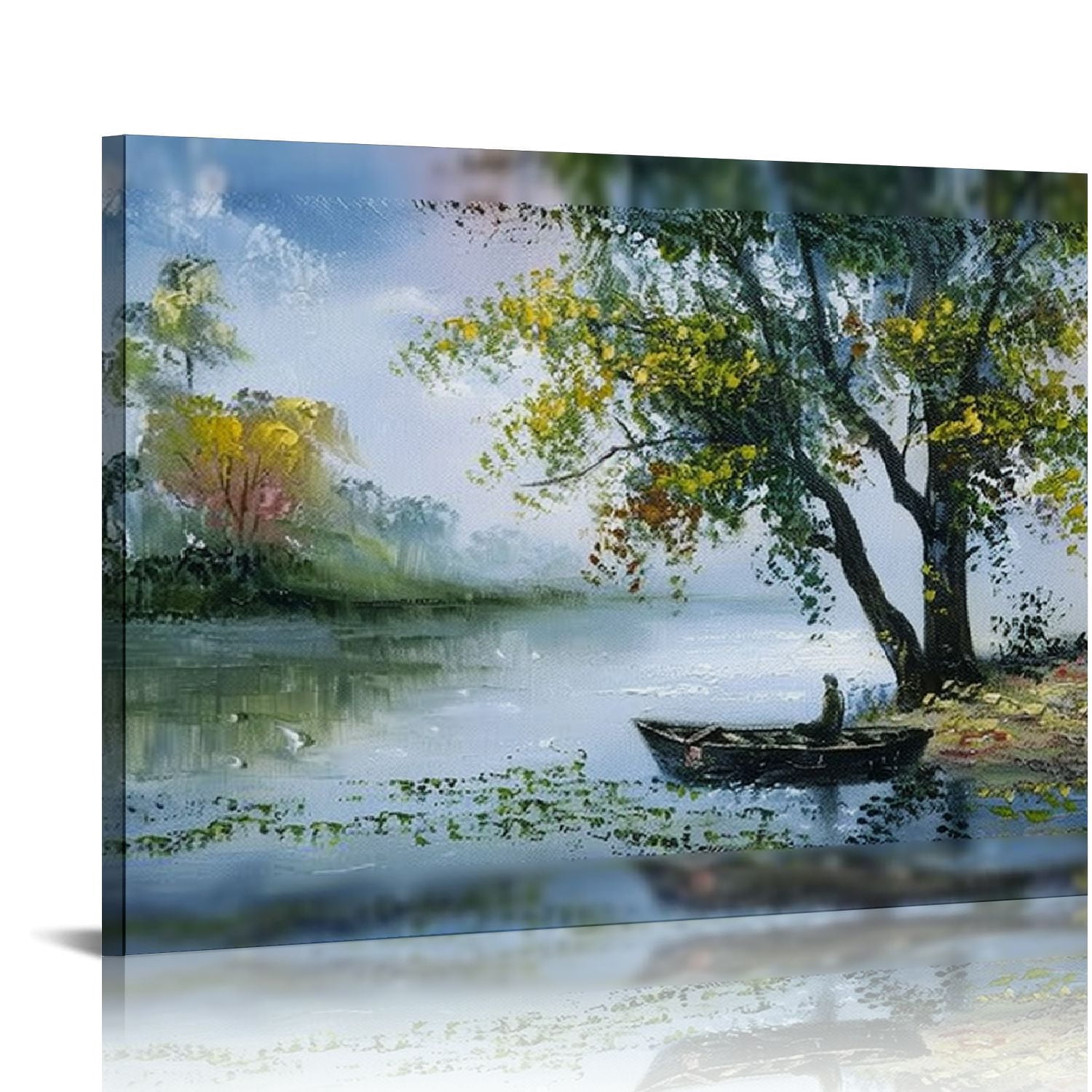 ARISTURING Trees Canvas Wall Art Lake Sky Painting Nature Landscape ...