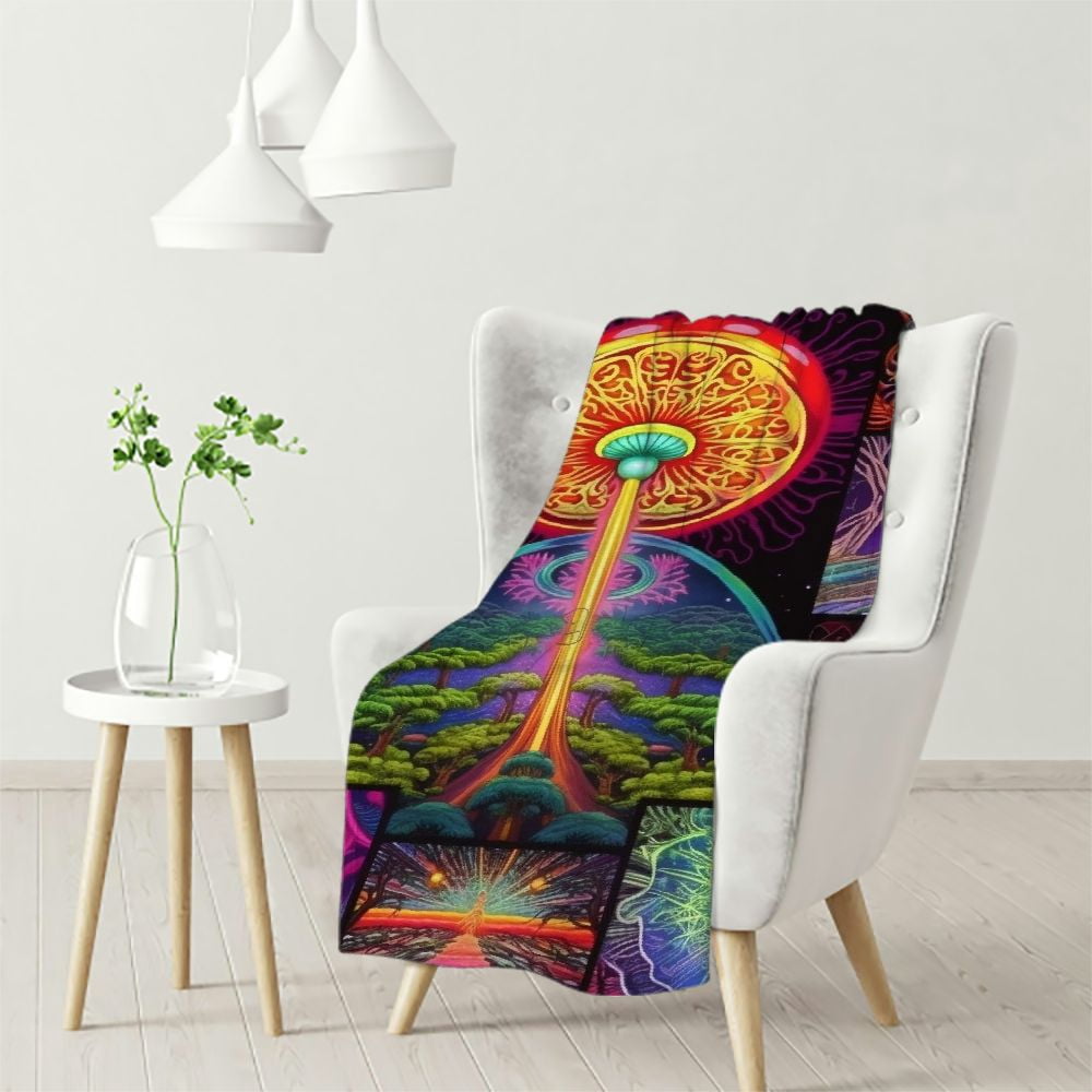 Abstract Trippy Paint Blanket