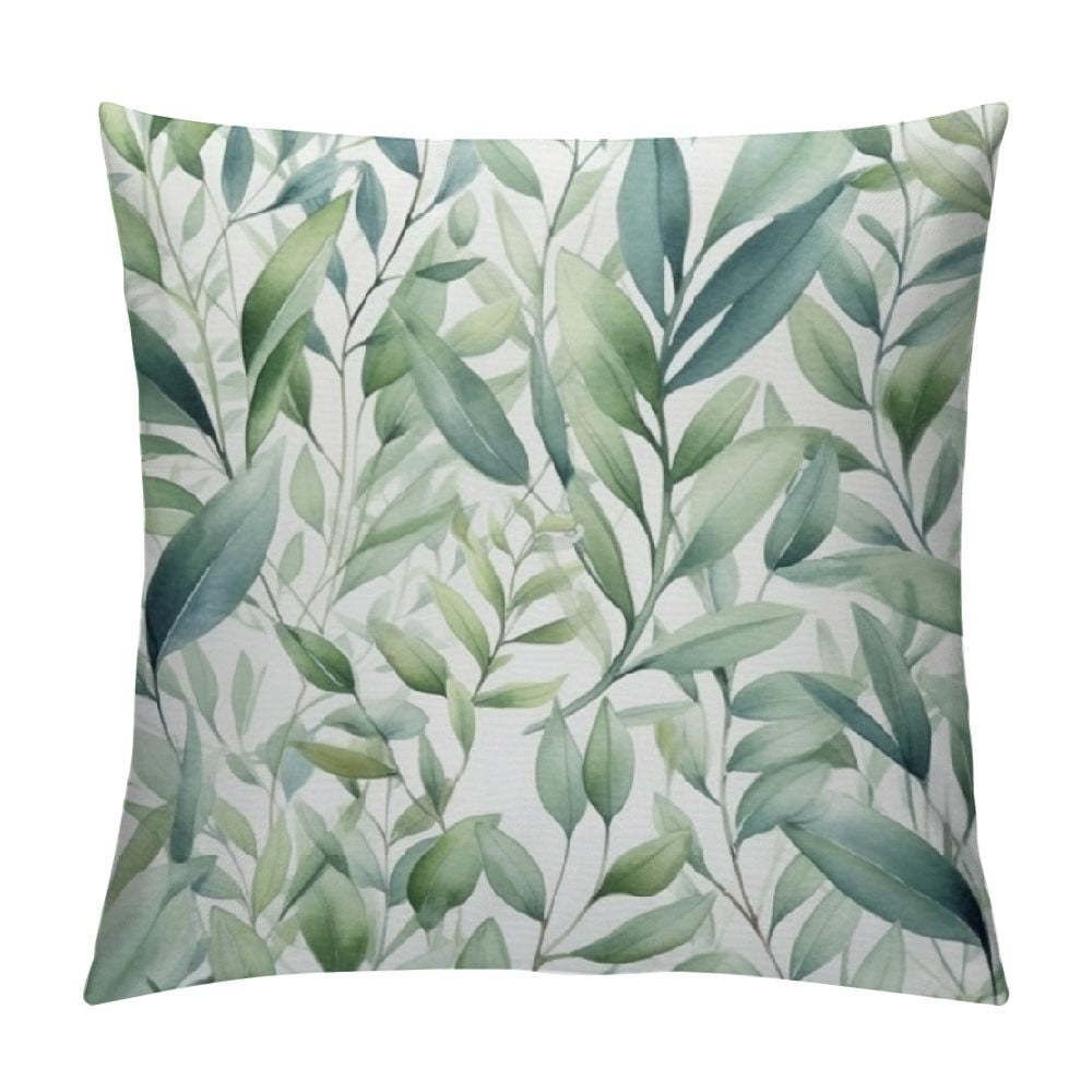 ARISTURING Tropical Sage Green Leaves Throw Pillow Covers Pillow Case