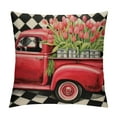 thumbnail image 1 of ARISTURING  Valentines Day Pillow Covers Buffalo Check Farmhouse Decor Tulips Red Love Holiday Decorations Throw Cushion Case for Home Decorations, 1 of 5