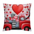 thumbnail image 1 of ARISTURING  Valentines Pillow Covers Red Dwarfs Truck Valentines Decorative Pillows Stripe Valentines Wedding Anniversary Holiday Home Throw Pillow Cases Decoration for Sofa Couch, 1 of 5