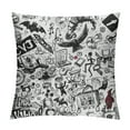 thumbnail image 1 of ARISTURING  Video Games Throw Pillow Cushion Cover, Monochrome Sketch Style Gaming Design Racing Monitor Device Gadget Teen 90's, Decorative Square Accent Pillow Case,Black White, 1 of 5