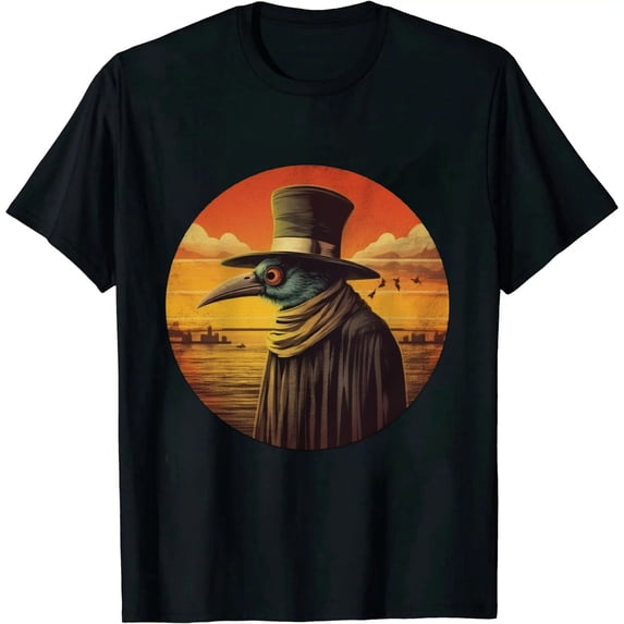 ARISTURING Vintage Plague Face Mask Gifts For Men Women Plague Doctor T-Shirt