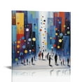 thumbnail image 1 of ARISTURING Walking Through The Night Canvas Wall Decor by Artist Ekaterina Ermilkina for Living Room, Bedroom, Bathroom, Kitchen,Bar, Dining & Guest Room - Ready to Hang 16x16in, 1 of 4