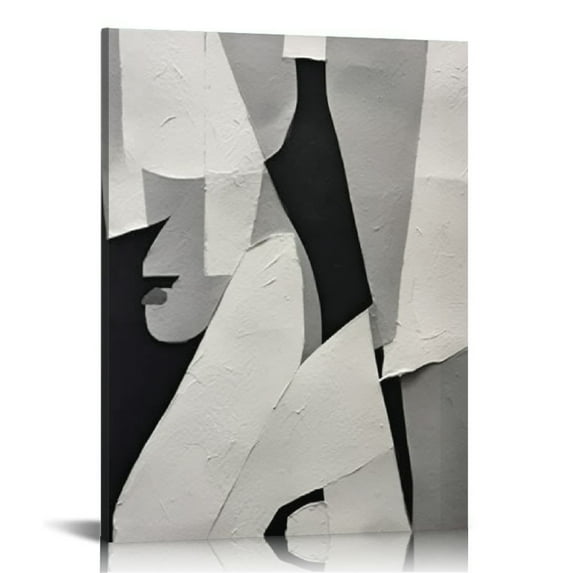 ARISTURING Wall Art,Black and White Simple Natural Contemporary Abstract Color Blocks Canvas Prints, Aesthetic Wall Decorations for Living Room, Bedroom, Kitchen, Office