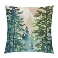 thumbnail image 1 of ARISTURING  Watercolor Blue Green Tree Pillow Covers Rustic Style Nature Forest Print Decorative Throw Pillows Winter Christmas Square Cushion Case for Home Sofa Couch Bed Outdoor, 1 of 5